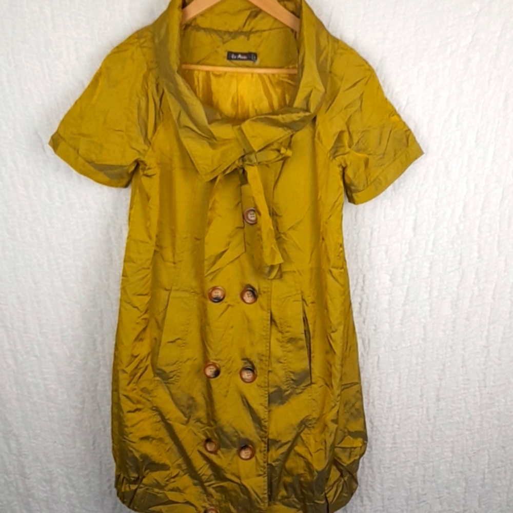 Le Ann Mini Dress Large Gold A42